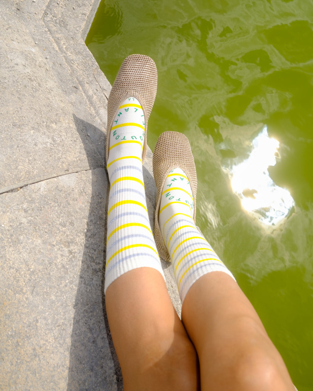 PAULINE REFLECTIVE SOCKS - SOLEIL / YELLOW STRIPE