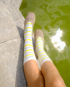 PAULINE REFLECTIVE SOCKS - SOLEIL / YELLOW STRIPE