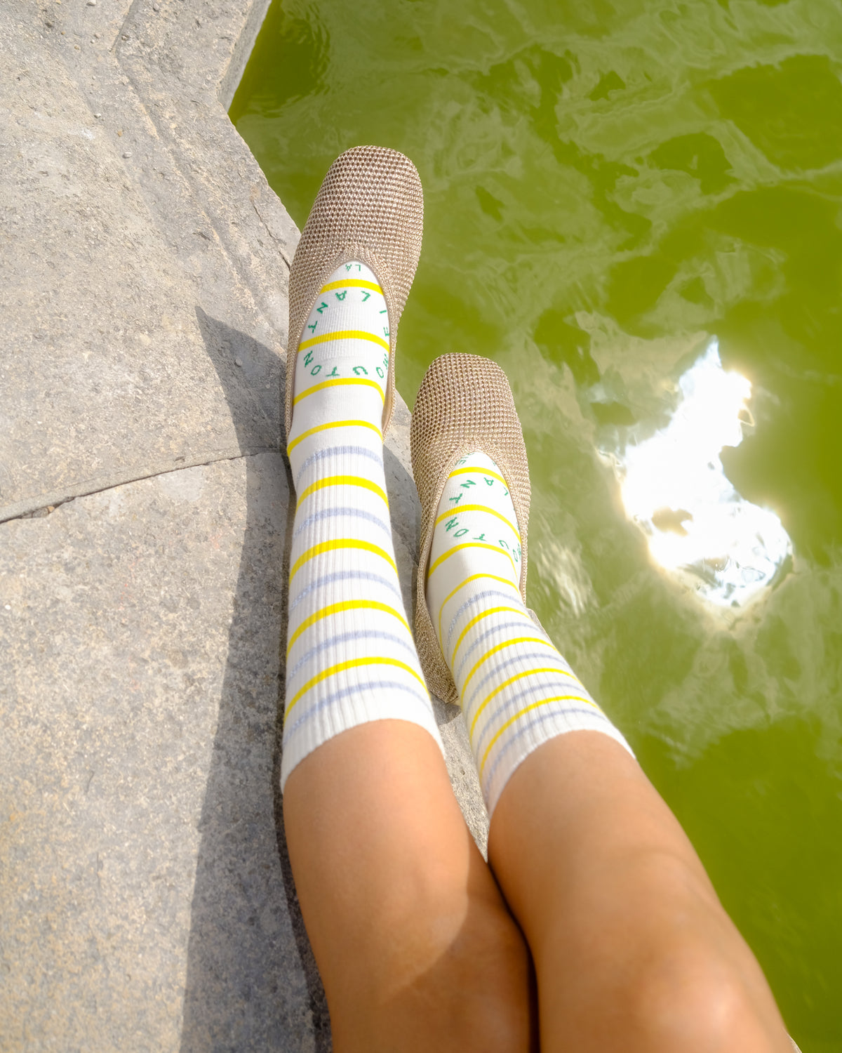 PAULINE REFLECTIVE SOCKS - SOLEIL / YELLOW STRIPE