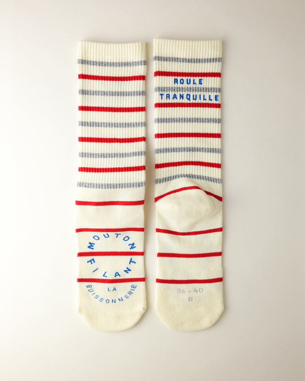 PAULINE SUMMER REFLECTIVE SOCKS - COQUELICOT / RED STRIPE