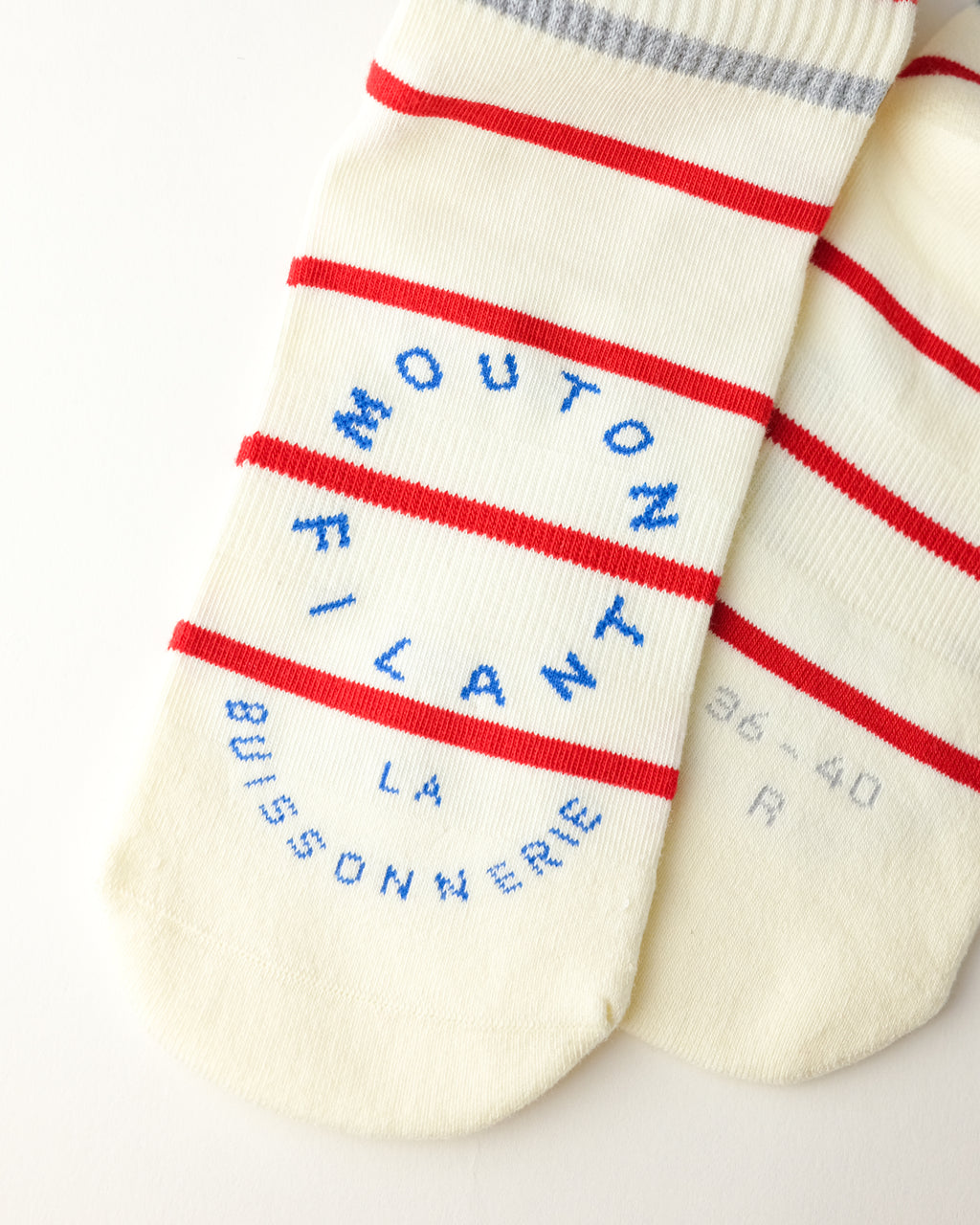 PAULINE SUMMER REFLECTIVE SOCKS - COQUELICOT / RED STRIPE