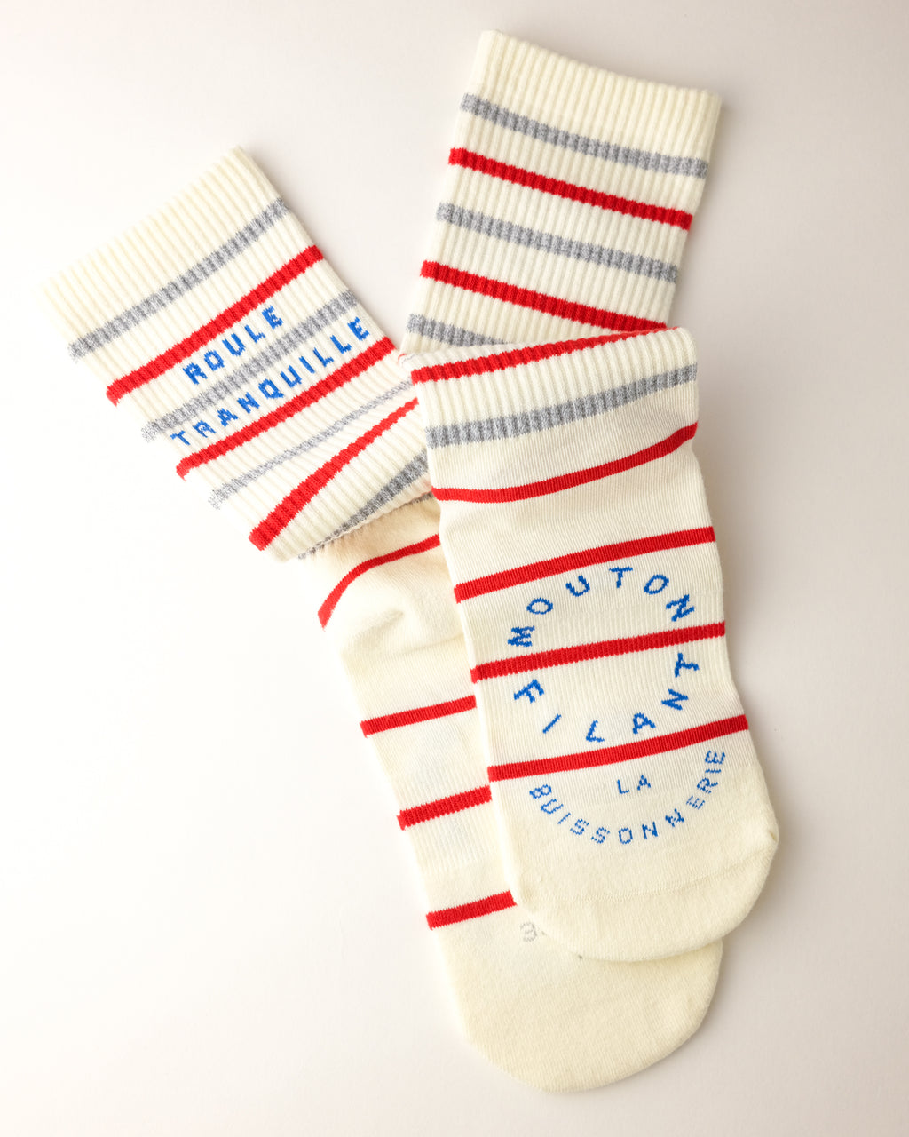 PAULINE SUMMER REFLECTIVE SOCKS - COQUELICOT / RED STRIPE