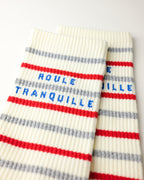 PAULINE SUMMER REFLECTIVE SOCKS - COQUELICOT / RED STRIPE