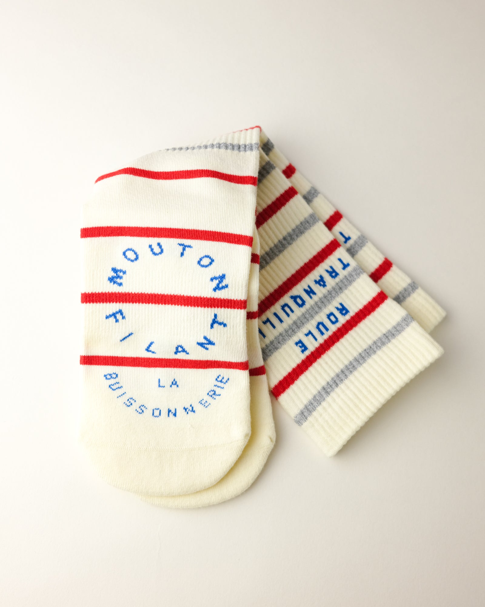 PAULINE SUMMER REFLECTIVE SOCKS - COQUELICOT / RED STRIPE