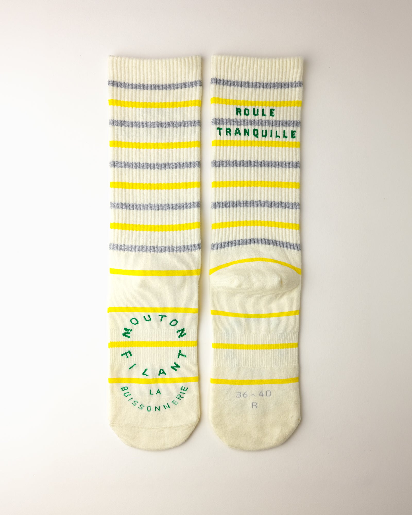 PAULINE SUMMER REFLECTIVE SOCKS - SOLEIL / YELLOW STRIPE
