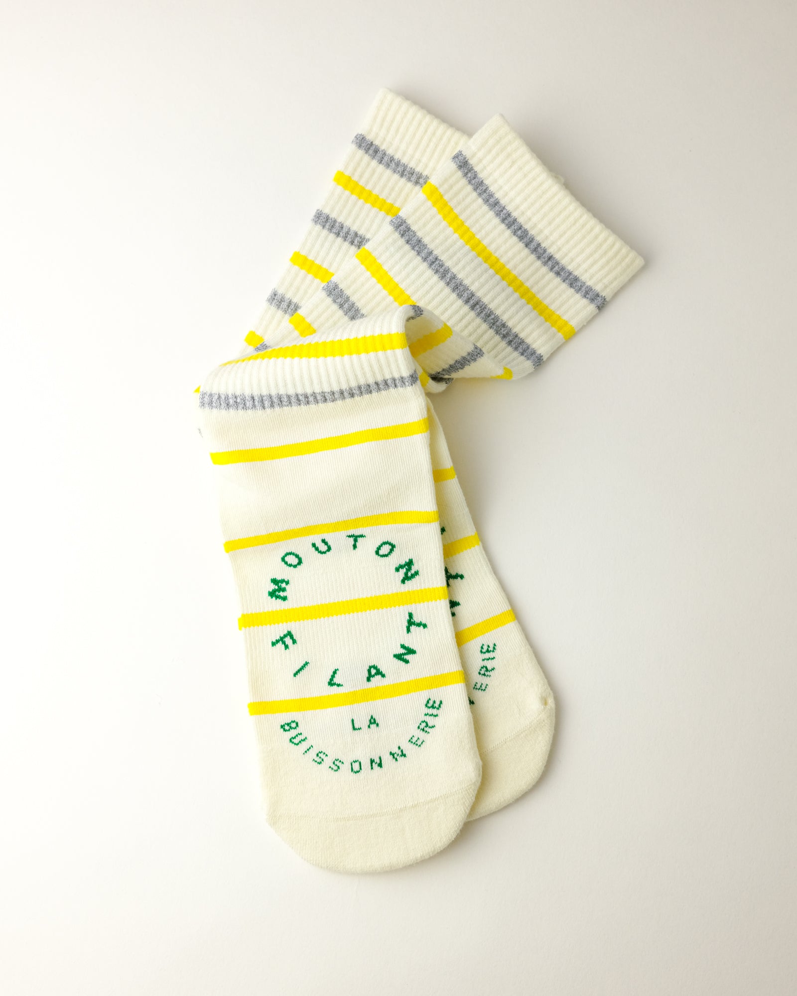 PAULINE SUMMER REFLECTIVE SOCKS - SOLEIL / YELLOW STRIPE