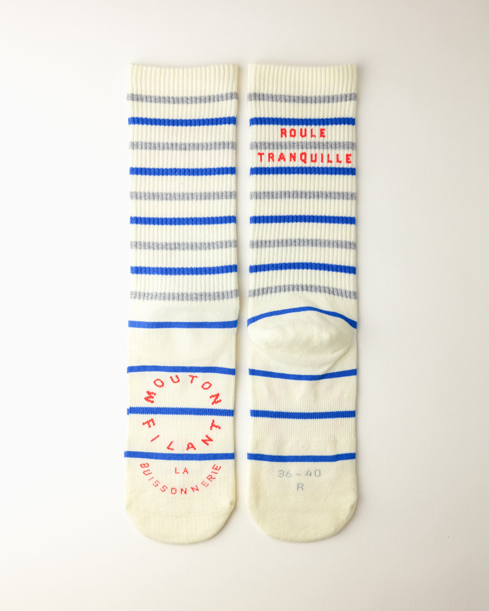 PAULINE SUMMER REFLECTIVE SOCKS - AZUR / BLUE STRIPE