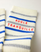 PAULINE SUMMER REFLECTIVE SOCKS - AZUR / BLUE STRIPE
