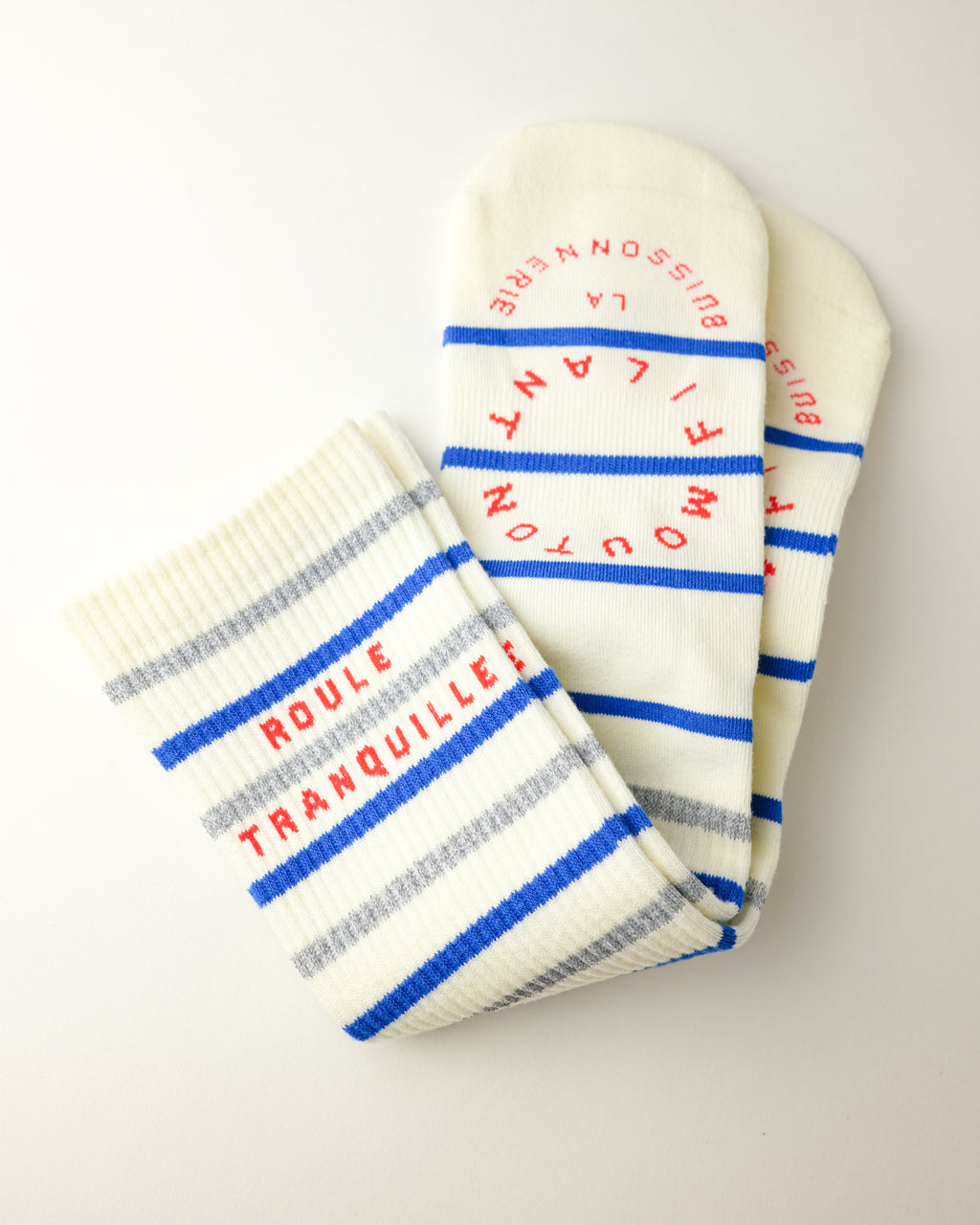 PAULINE SUMMER REFLECTIVE SOCKS - AZUR / BLUE STRIPE