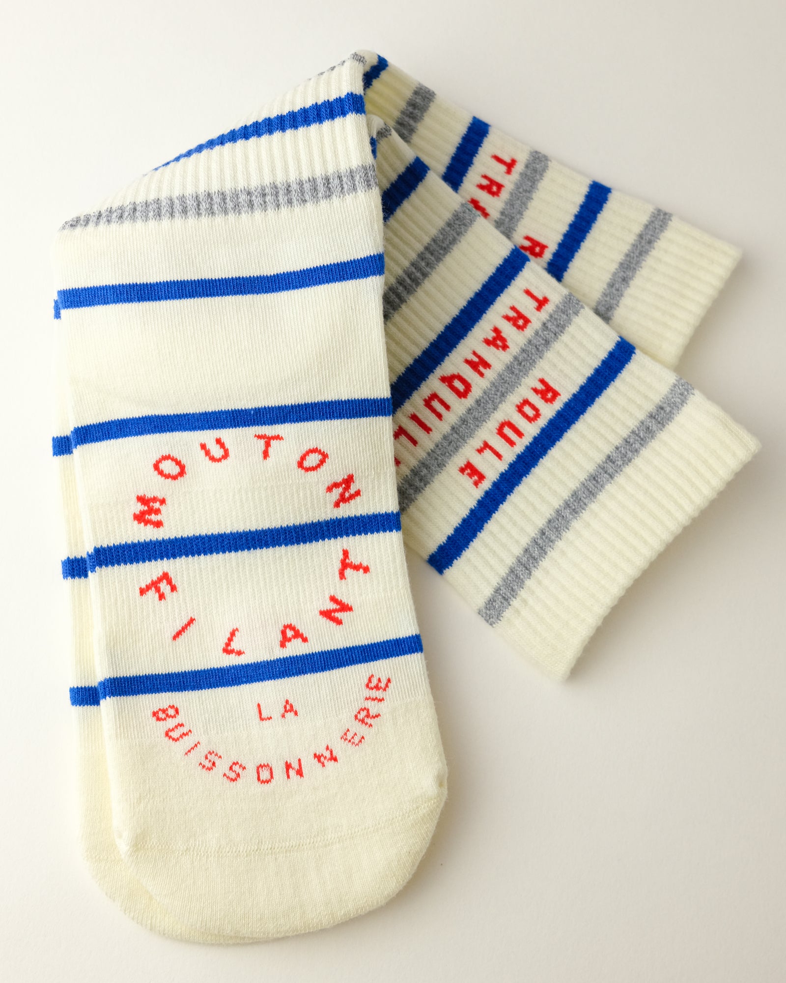 PAULINE SUMMER REFLECTIVE SOCKS - AZUR / BLUE STRIPE
